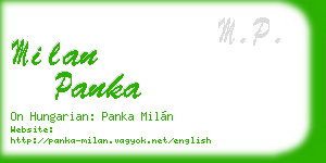 milan panka business card